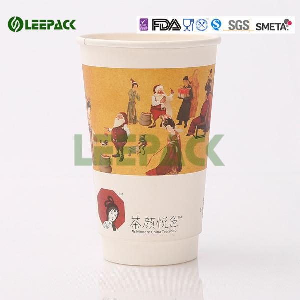Hot Disposable Paper Cups Food Grade Logo Ptinting Single Or Double Wall