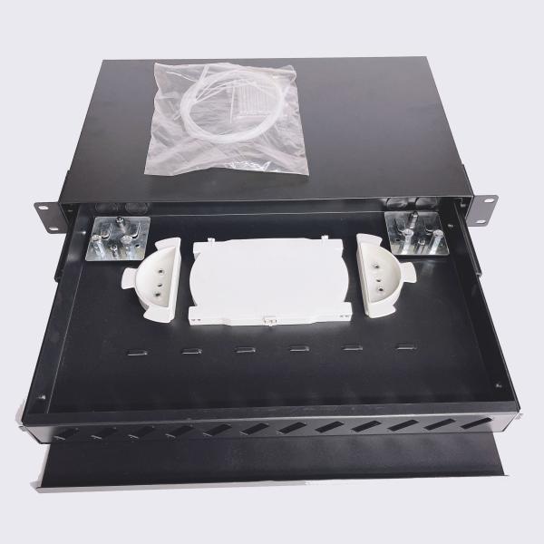 порты 1U 12 коробка замка для канатов оптического волокна SC пульта временных соединительных кабелей 19 дюймов двухшпиндельная