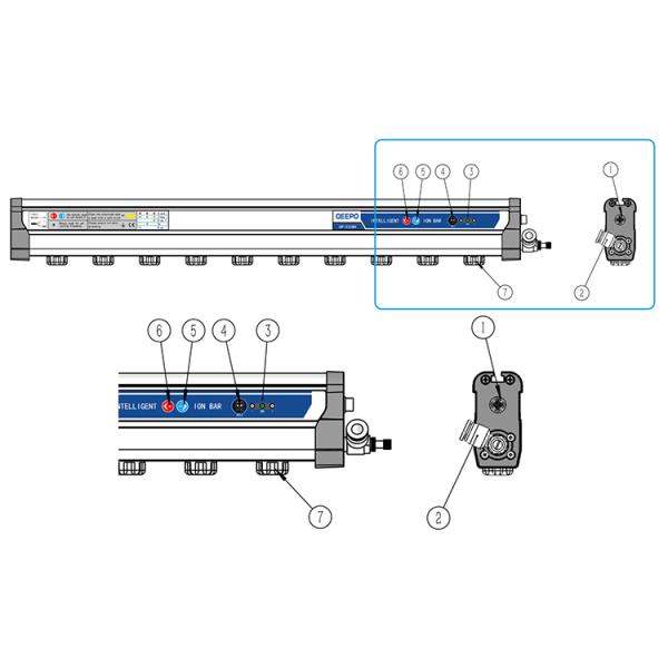 Electroshock Ionizing Bar Static Eliminator