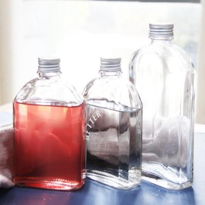 Top Quality Thickening Cold Beverage Liquor Glass Bottle With Aluminum Lid