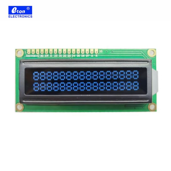Small Alphanumeric LED Backlight Display 2x16 Character Panel LCD Monochrome Cob Type