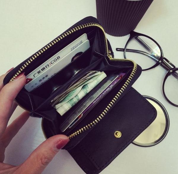 2016 new Ms. wallet female short paragraph motorcycle purse Korean cute student wallet