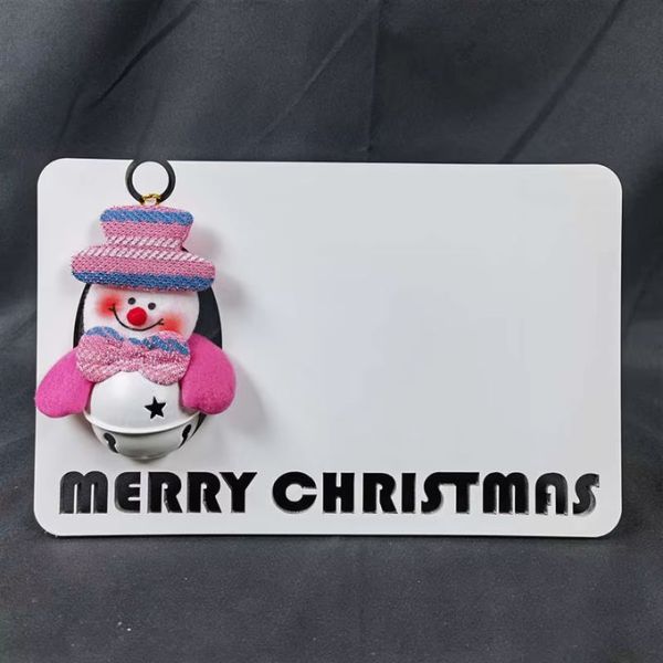 Sublimation MDF Christmas Photo Frame With Doll Personalized Christmas Picture Frames