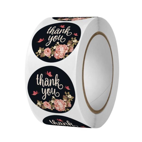 1 Inch 25mm Custom Sticker Cute Rainbow Thank You Sticker for Gift Decoration