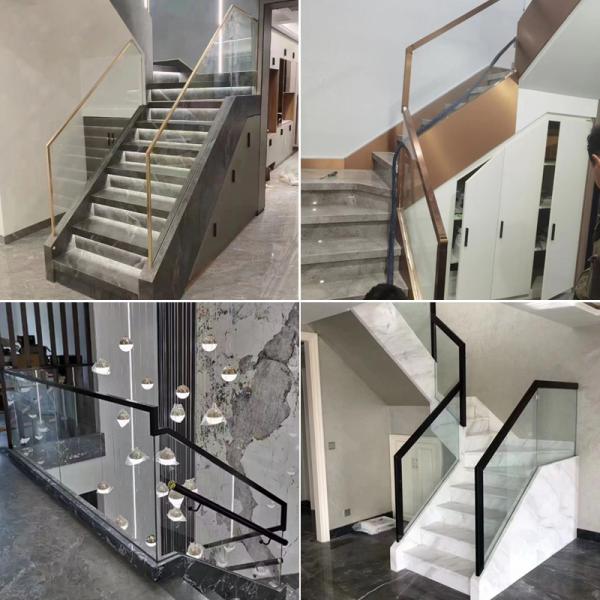 Outdoor Or Balcony Stair Baluster Surface Painted Aluminum Railing Handrail Profiles