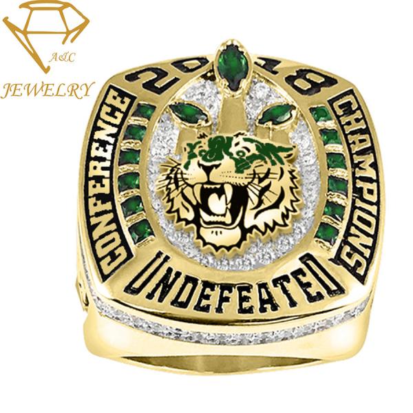 Custom logo sport championship ring steel football championship rings for Kids, Youth, Adult