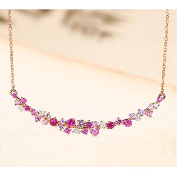 Шкентель группы цветка диаманта ожерелья 0.22ct группы сапфира девушек 40cm цепной