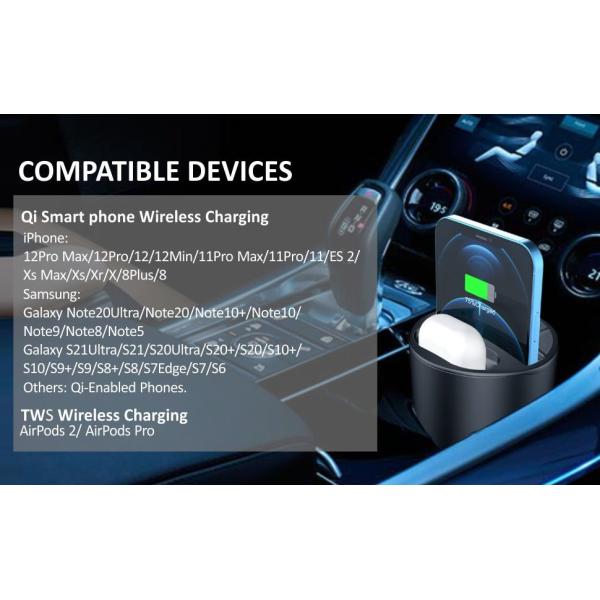 Fast Charging Car Charger Charging Power 5W/7.5W/10W/15W Frequency 110-205KHz