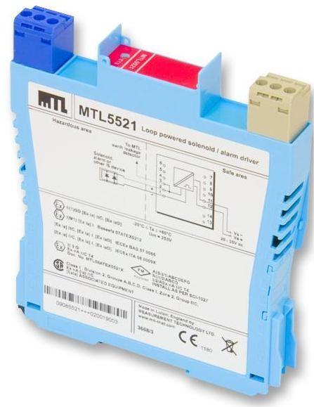 MTL5521 Solenoid Alarm Driver 20-35V DC Safety Barrier