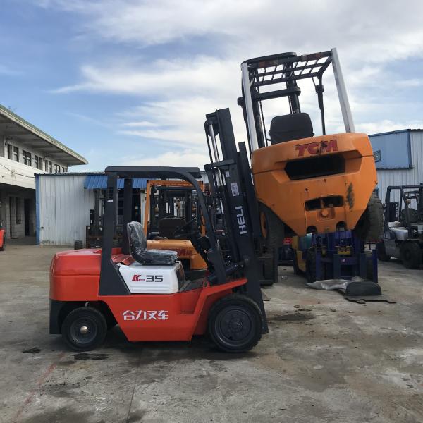 Used 3.5 Ton Diesel Forklift HELI K30 K35 Low Working Hour Second Hand Fork Lift Trucks