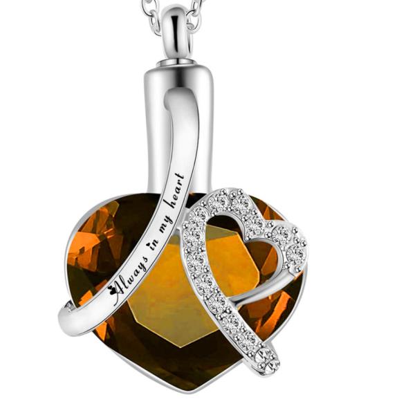 Stainless Steel Heart Locket Screw Necklace for Memorial Ashes Keepsake Pendant