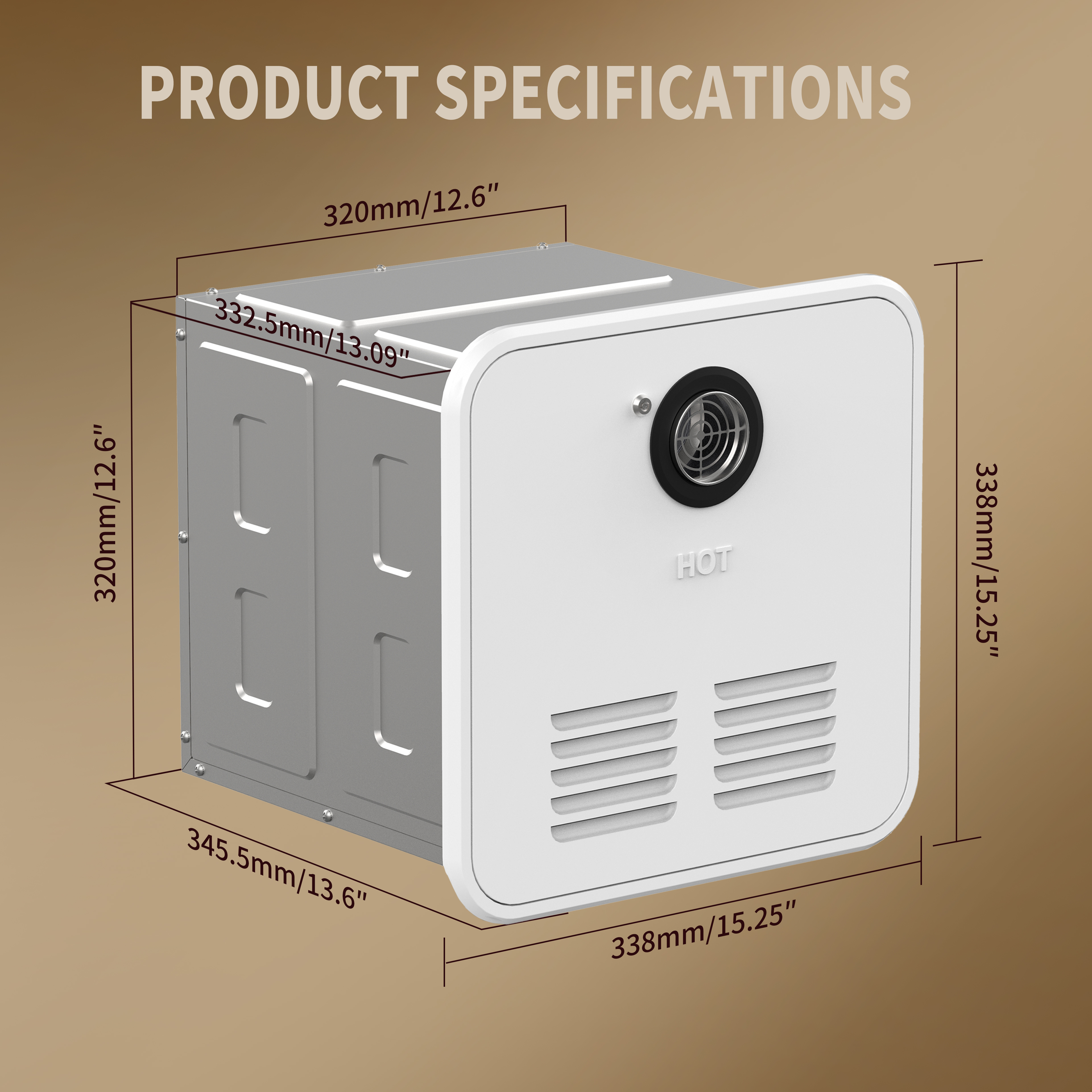 Stainless Steel RV Gas Water Heater with Class A Energy Efficiency and Rain-proof Hood