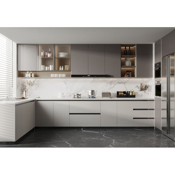 Factory Direct Free Designs Furniture U Shaped Melamine Kitchen Cabinets