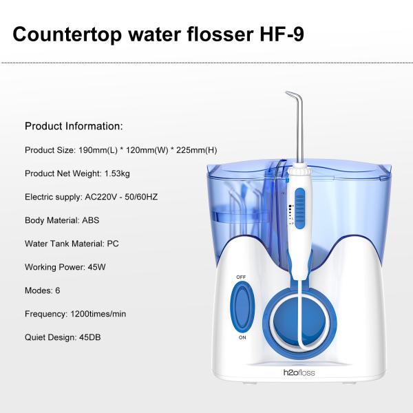 Clean Teeth Commercial Countertop Water Flosser With 12 Multifunctional Tips
