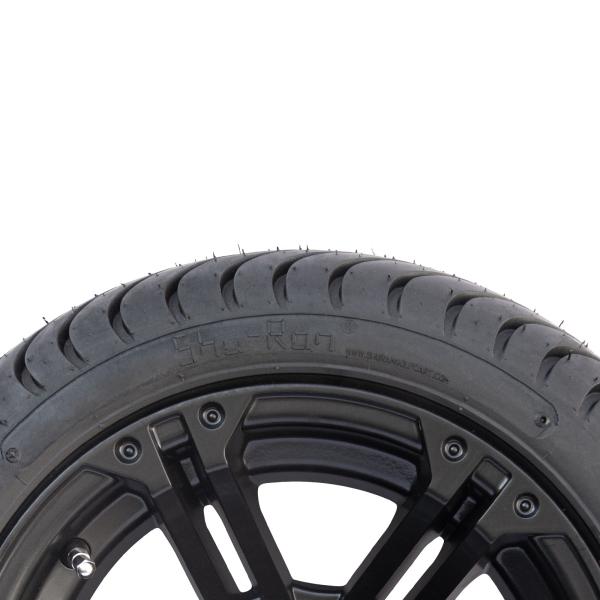 12x7 Matte Black Golf Cart Wheel Tire Combo 215/35-12 Low Profile Tire Combo 101.6 PCD
