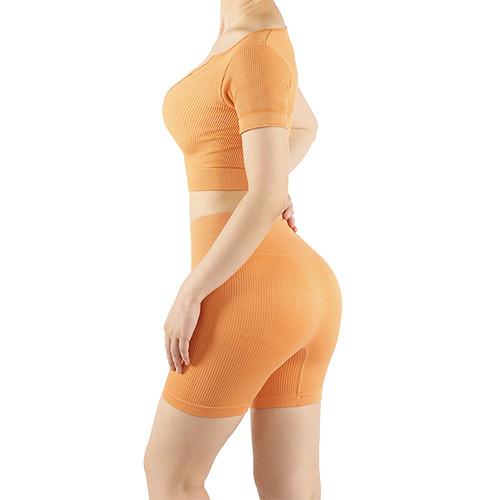As mulheres do OEM equipamentos de 2 partes malham o short alto do motociclista da cintura do sutiã dos esportes do Gym da ioga