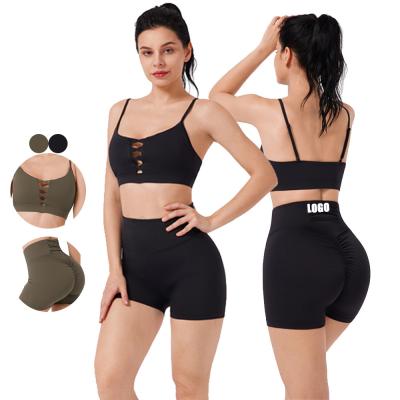 Calças de ginástica sem costura de cintura alta, conjunto de yoga de uso ativo para mulheres e design personalizado