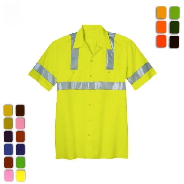 Short Sleeve High Visibility Work Shirts OEM Hi Vis Polo Shirts