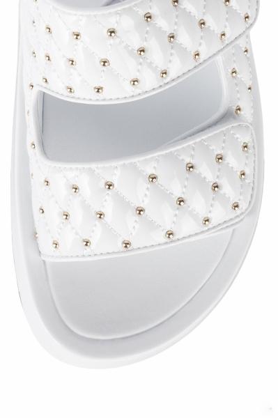 Anti Slippery Womens Platform Sandals Mirror Electrically Embroidered Lattice