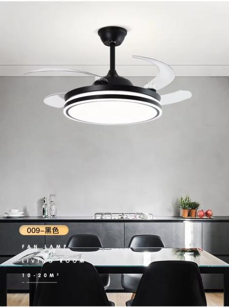 Vente en gros Populaire 48 pouces Haute puissance du vent silencieux LED Ventilateur de plafond Lumière de fréquence variable Ventilateur invisible
