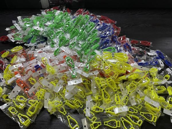 Luvas de plástico amarelo Clips para o trabalho Luvas para o trabalho, construção, exterior