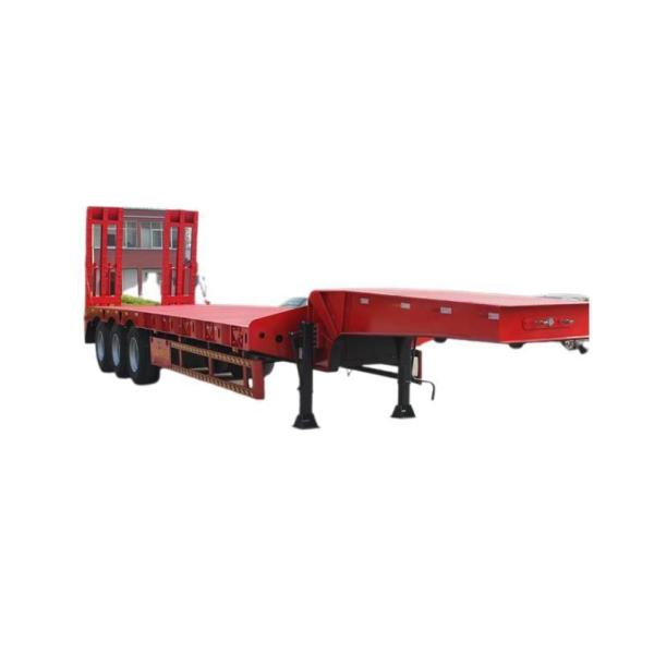 100 Tons Capacity Container Flat Semi Trailer Deck Gooseneck Low Bed Truck Trailer