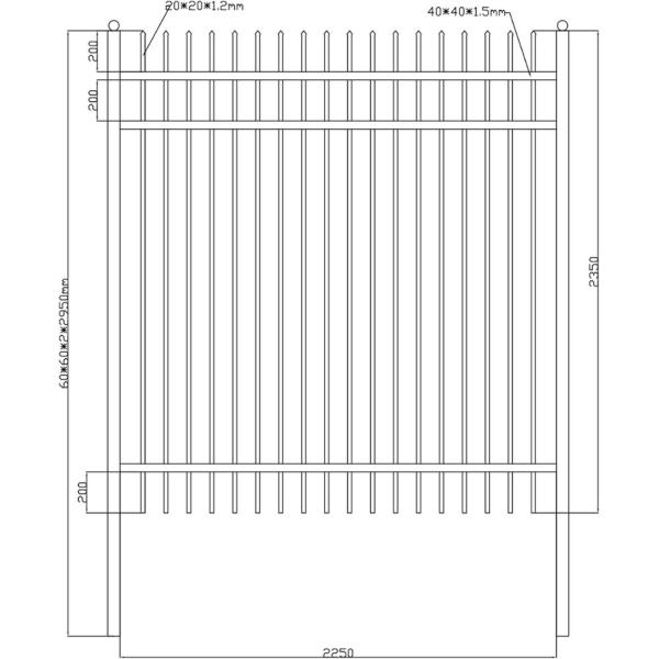 Hot Dipped Galvanized Steel Garrison Fence Panels Tubular Steel Panels 2100mm*2400mm