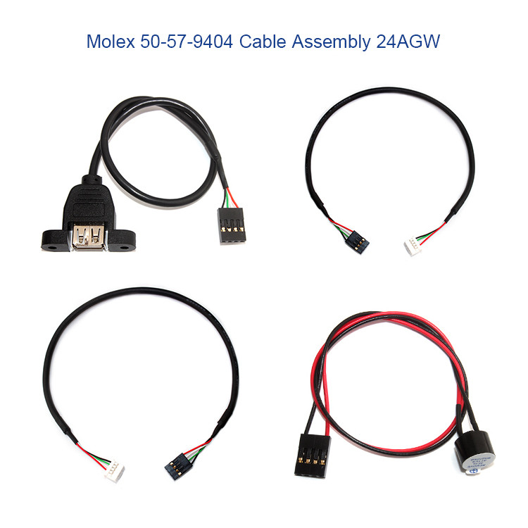 Проводка провода Molex 50-57-9404 изготовленная на заказ с SL 2.54mm 4 соединитель пути 70066
