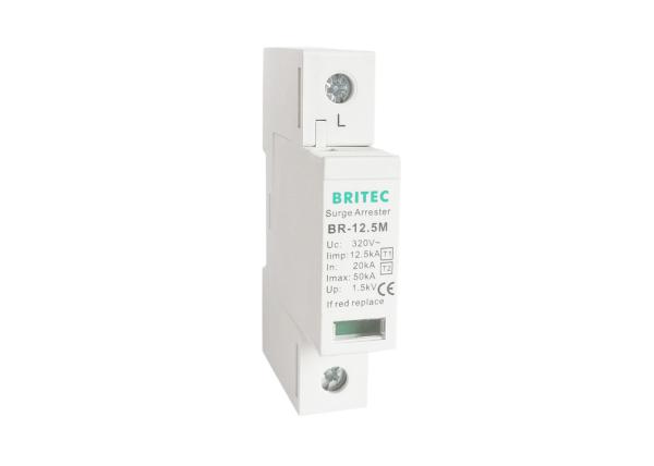 320V White Power Surge Protection Device One Pole Type 1+2 AC Class 1+2 SPD