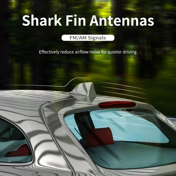 Banda dupla VHF UHF Rádio de telhado de carbono Aerial Magnético Montar Universal Car Shark Fin Antenna