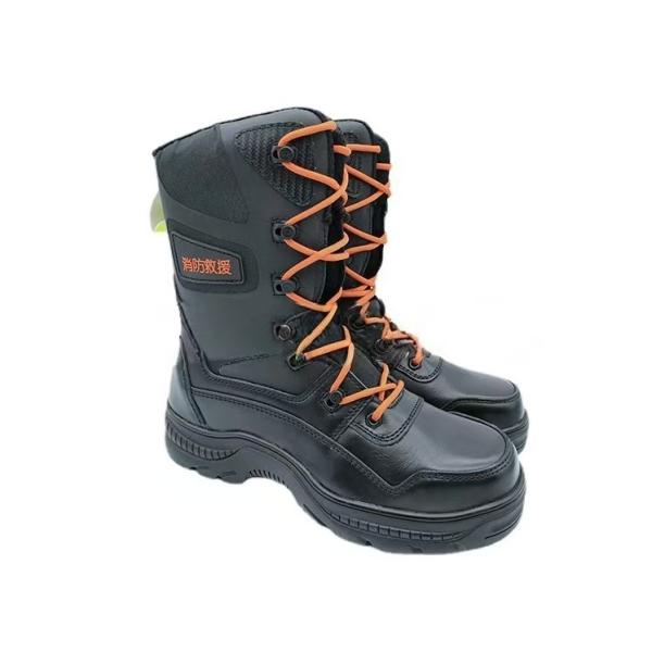 Unisex Firefighting Leather Boots Anti Impact / Anti Puncture Forest Fire Boots