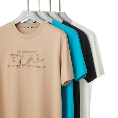 Camiseta com bordado de logotipo sob medida para homens