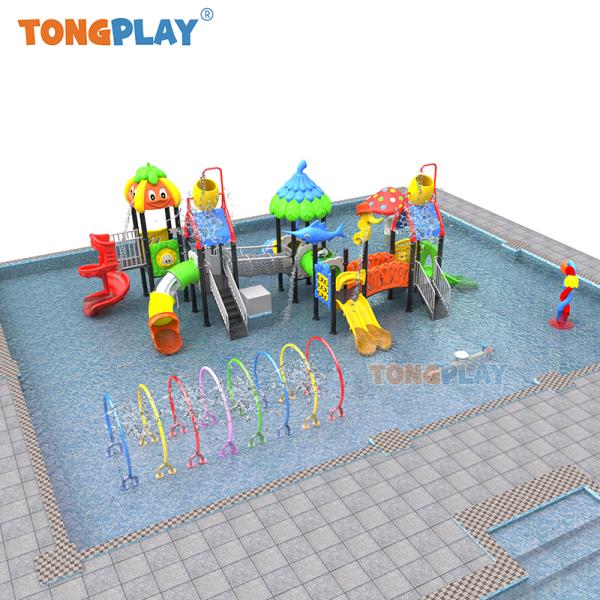 Parque acuático personalizado juego acuático juego de sala de juegos para niños gran escalera tobogán de plástico para niños piscina tobogán de fibra de vidrio tobogán interior