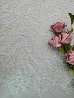 Les femmes attachantes métalliques de broderie de Tulle de crochet de tissu bleu de dentelle habillent le tissu