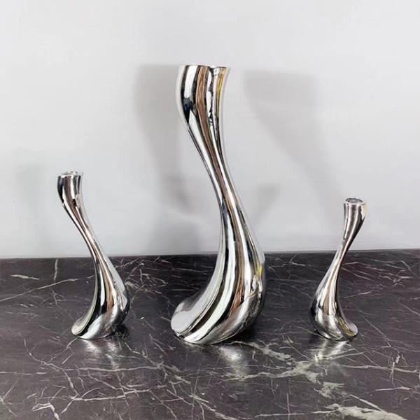 Custom made clear crystal glass candelabra candlestick holder