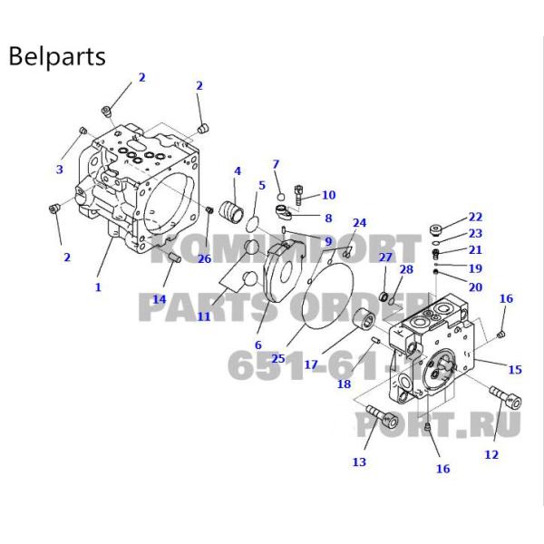 PC55MR-3 Excavator Hydraulic Pump Assy / PC55-3 Main Pump Excavator 708-3S-00942 708-3S-00941