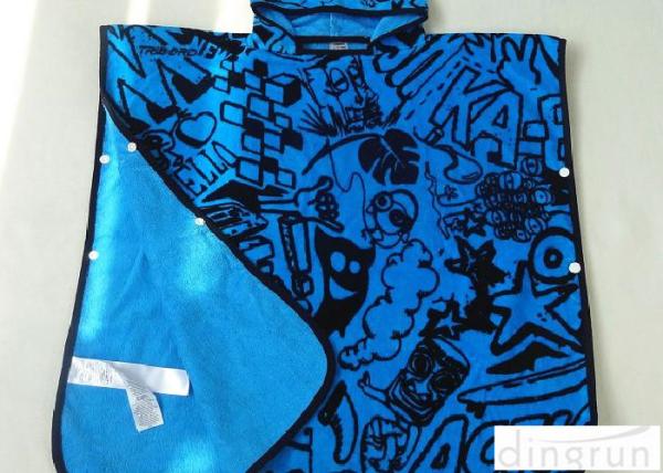 Childrens Poncho Beach Towels , Poncho Swimming Towels For Sports
