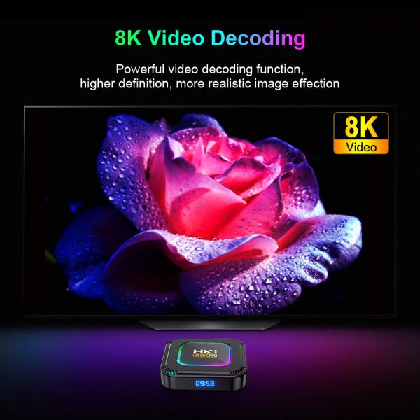 Android 13.0 Internet Smart TV Box RK3528 Wifi 4K HK1 K8 4GB 32GB