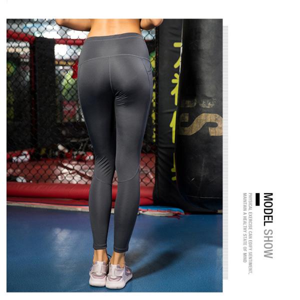 Tecido de alto desempenho vestuário desportivo bolso lateral design hidratação yoga leggings desportivos