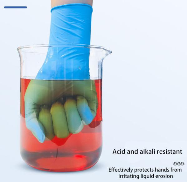Blue Disposable Nitrile Gloves Hand Protection Powder Free