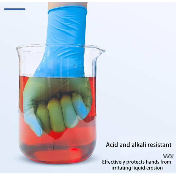 Gants jetables en nitrile bleus pour la protection des mains sans poudre
