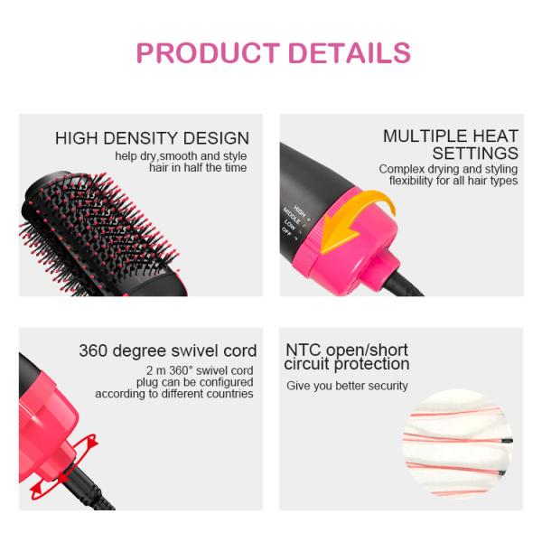 Easy Operation 10.1 Inches AC110V Hair Dryer Brush , Paddle Brush Blow Dryer
