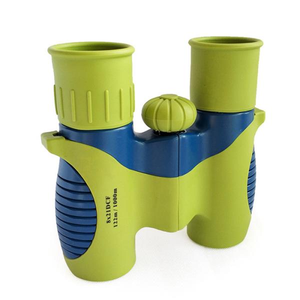 Safe Green Kids Play Binoculars Roof Prism 8x21 Shockproof For Learning