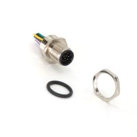 M12 Conectores de montaje de paneles PCB de montaje trasero masculino IP67 IEC 61076-2-101 PIN12