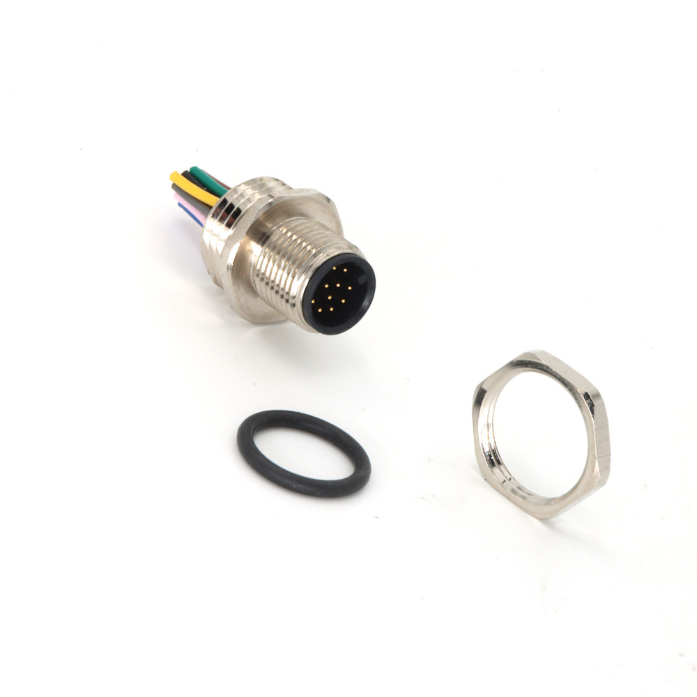 M12 Коннекторы для монтажа панелей Мужской задний монтаж PCB IP67 IEC 61076-2-101 PIN12
