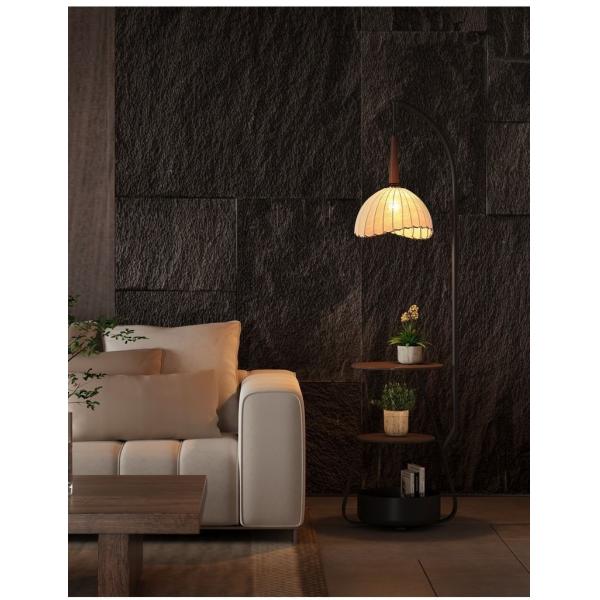 JYLIGHTING Lámpara de suelo Sofá de mesa de lado de la sala de estar Francés americano Retro Repisal junto a la cama Lámpara de mesa de pie integrada de la habitación