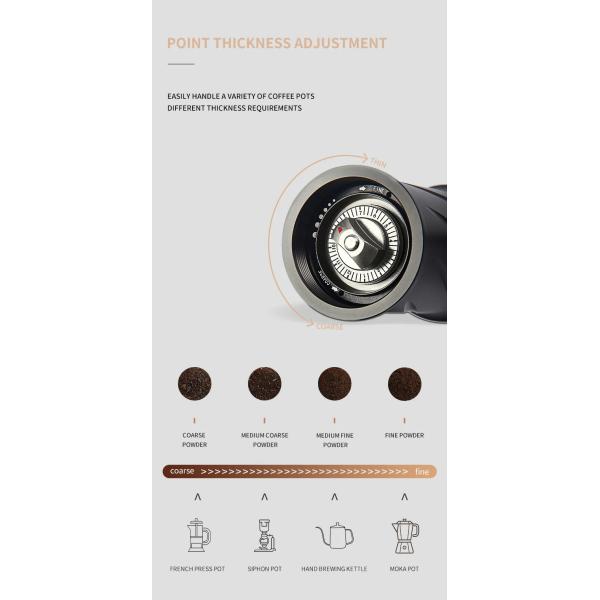 Industry Conical Body Manual Coffee Beans Grinder Single Dose Titanium Coating