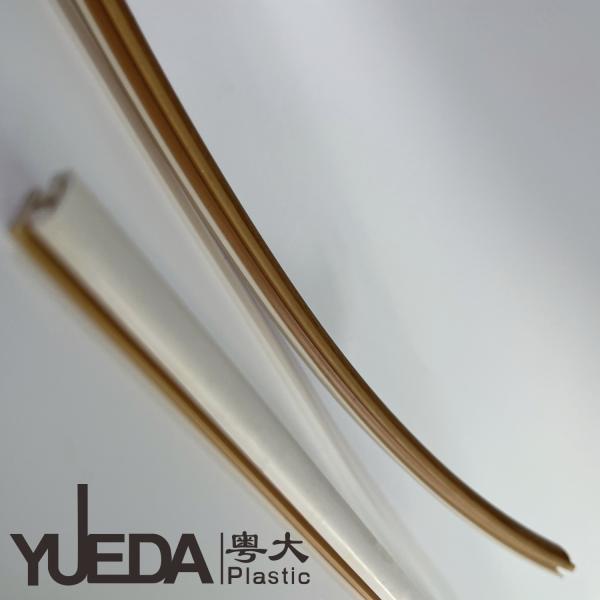 Two Color PVC Plastic Profiles Wood Grain Plastic Extrusion Shapes Impact Resistance