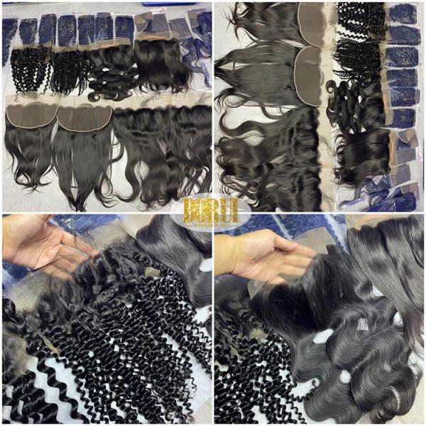 13*6 Unprocessed Baby Hair Body Wave Lace Frontal With Hair Bundles For Black Women