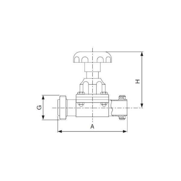 Food Industry Pneumatic Diaphragm Valve , Actuated Stainless Steel Diaphragm Valve